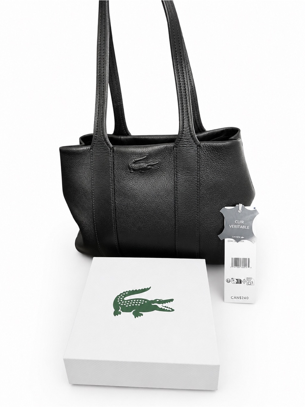 Lacoste Original Cowhide Leather Tote Bag + Lacoste Wallet Bundle (Unused) 🖤